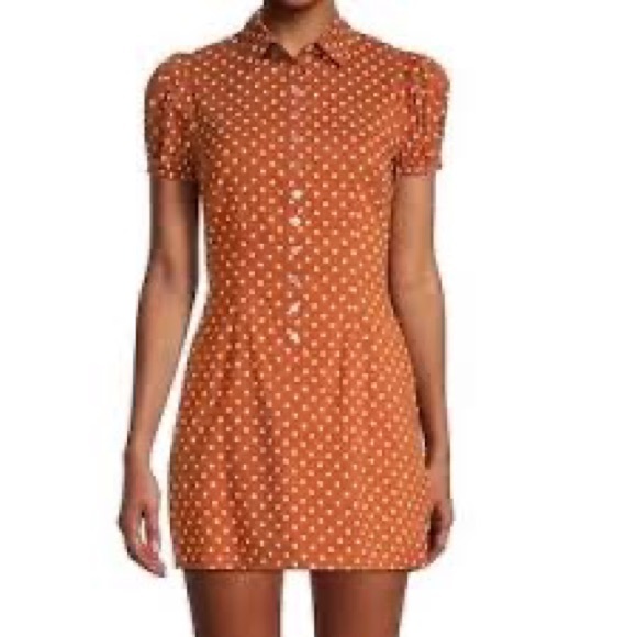 WEWOREWHAT Bran Polka Dot ELLE Mini Dress L NWT - Picture 2 of 4